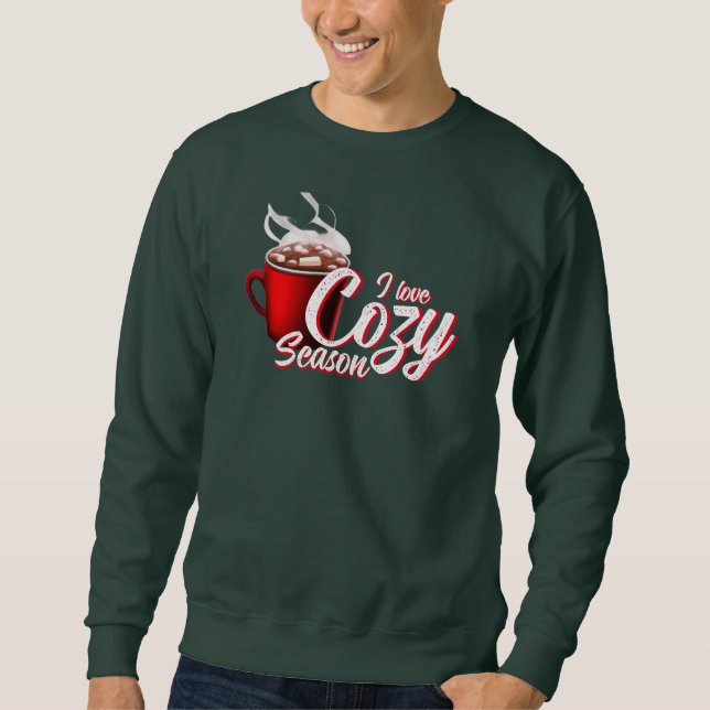 Sweatshirt J'adore la saison cosy écriture blanche (Devant)