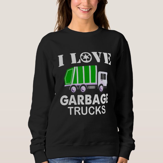 Sweatshirt J'adore les camions à ordures (Devant)