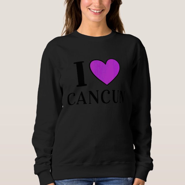 Sweatshirt J'adore les vacances à Cancun au Mexique (Devant)