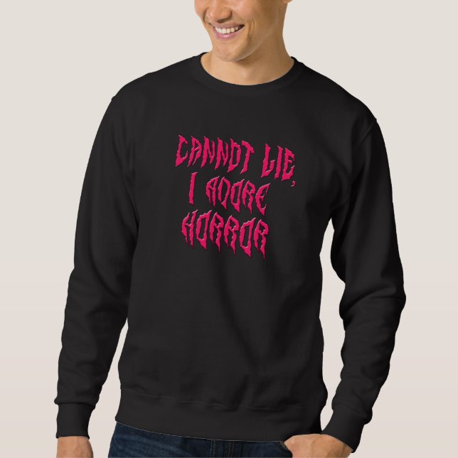 Sweatshirt J'adore l'horreur (Texte Rose) (Devant)