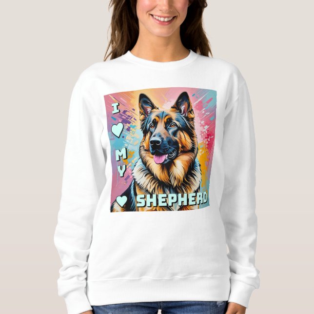 Sweatshirt J'adore mon berger allemand (Devant)