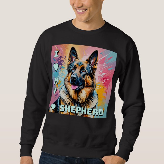 Sweatshirt J'adore mon berger allemand (Devant)