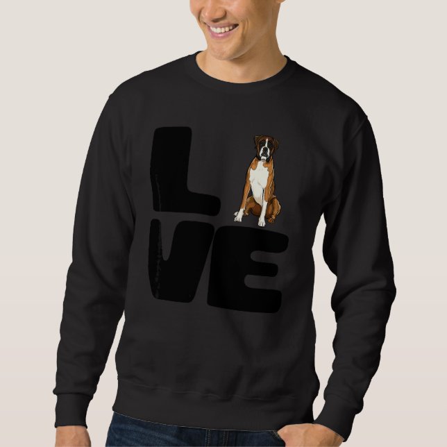 Sweatshirt J'adore mon chien Boxer (Devant)