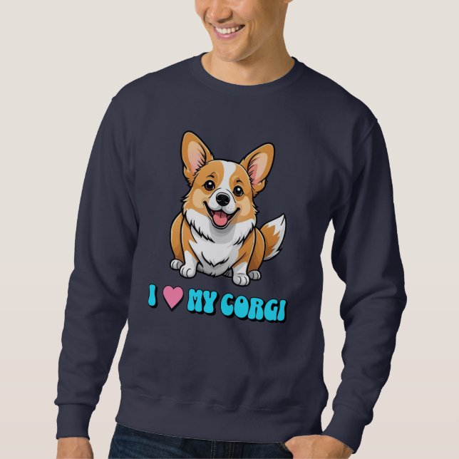 Sweatshirt J'adore mon Corgi (Devant)