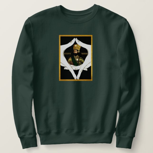 Sweatshirt Jah Rastafari Rasta Reggae INI Haile Selassie  (Design devant)