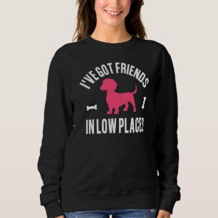 Sweatshirt J'ai des amis dans les endroits bas Wiener Dog Dac