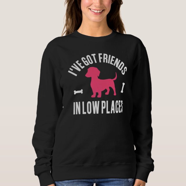 Sweatshirt J'ai des amis dans les endroits bas Wiener Dog Dac (Devant)