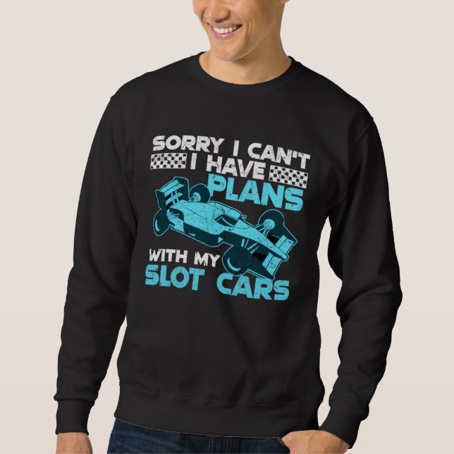 Sweatshirt J'ai des projets avec mes voitures de circuit (Devant)