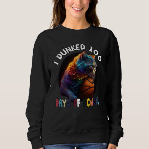 Sweatshirt J'ai Dunked 100 Jours D'école Chat Basketball 100J