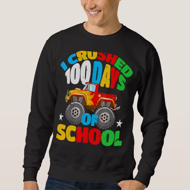Sweatshirt J'Ai Écrasé 100 Jours De Garçons D'École 100E Jour (Devant)