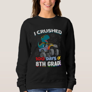Sweatshirt J'ai écrasé 100 jours d'école 8e année Amour Dinos