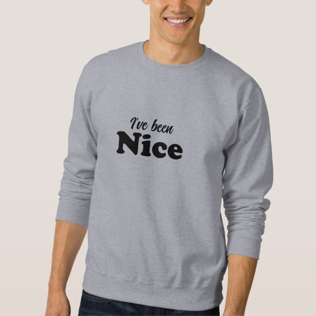 Sweatshirt J'ai été Nice noir drôle de Noël mignon (Devant)