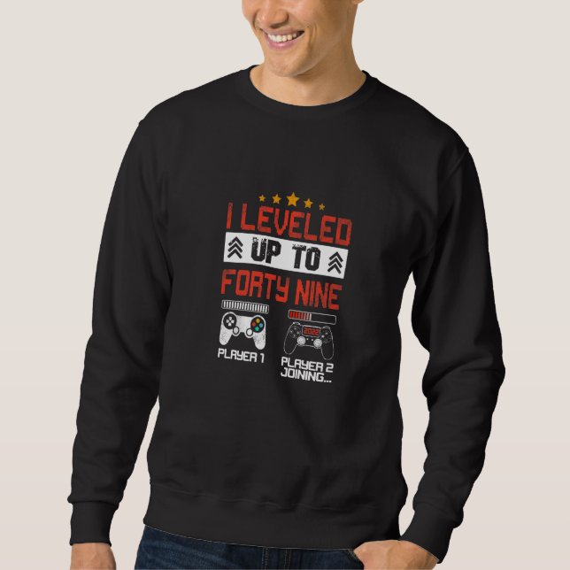 Sweatshirt J'Ai Leveled Jusqu'À 49 Joueurs D'Anniversaire Rét (Devant)