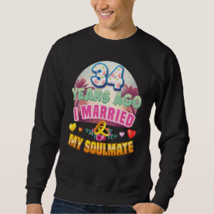 Sweatshirt J'Ai Marié Mon Âne Il Y A 34 Ans 34E Mariage An