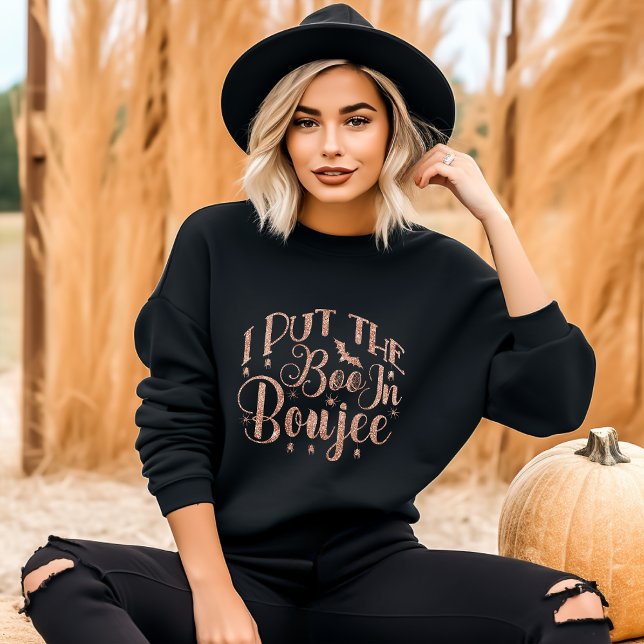Sweatshirt J'ai mis le boo à boujee - parties scintillant or  (Créateur téléchargé)