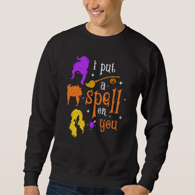 Sweatshirt J'Ai Mis Un sort Sur Toi Broomstic Witch Sisters H (Devant)