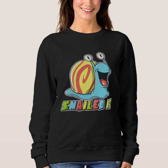 Sweatshirt J'ai Réussi  Décor de joli escargot (Devant)