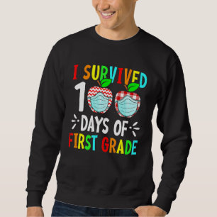 Sweatshirt J'Ai Survécu À 100 Jours De 1Ere Classe Masque Vis