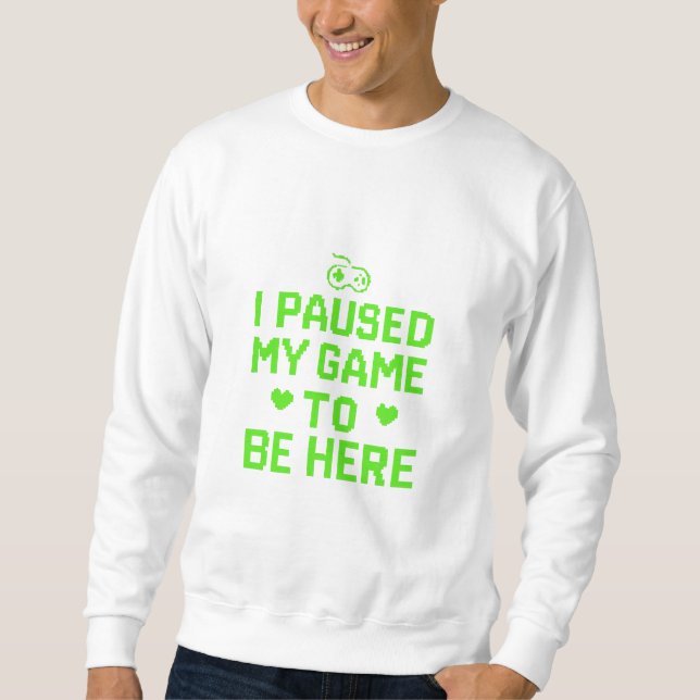 Sweatshirt J'Ai Suspendu Mon Jeu Neon Pixel Art (Devant)