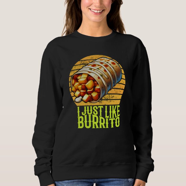 Sweatshirt j'aime bien burrito (Devant)