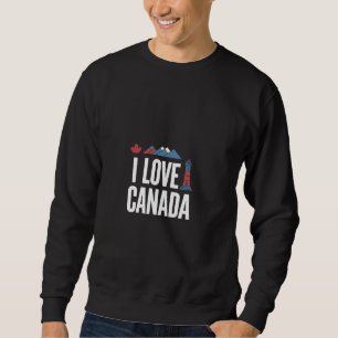 Sweatshirt J'aime Canada Feuille d'érable Montagnes Phare