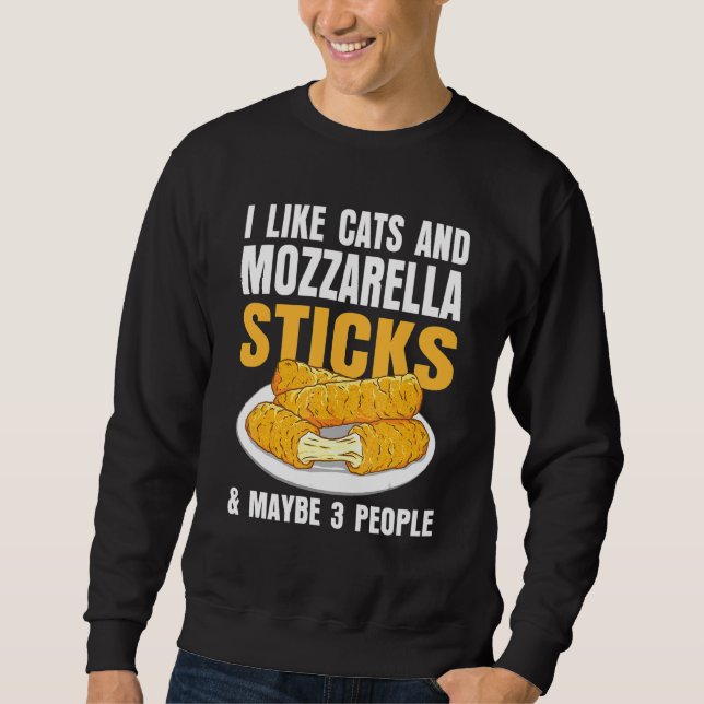 Sweatshirt J'Aime Chats & Mozzarella Bâtons Fromage Et Peut-Ê (Devant)