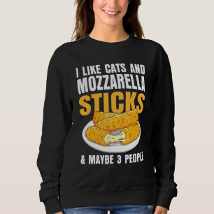 Sweatshirt J'Aime Chats & Mozzarella Bâtons Fromage Et Peut-Ê