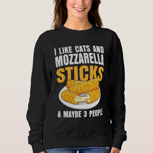 Sweatshirt J'Aime Chats & Mozzarella Bâtons Fromage Et Peut-Ê (Devant)