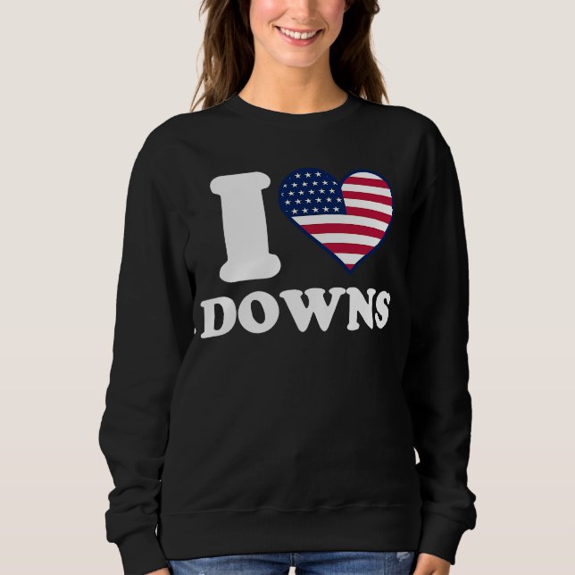 Sweatshirt J'aime Downs Je coeur Downs (Devant)