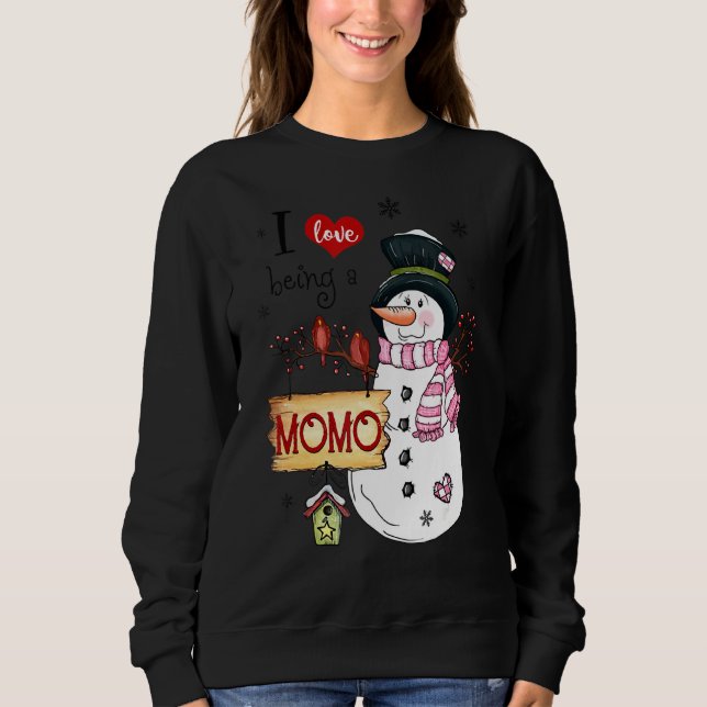 Sweatshirt J'Aime Être Un Momo Snowman Noël Noël Noël Noël 1 (Devant)