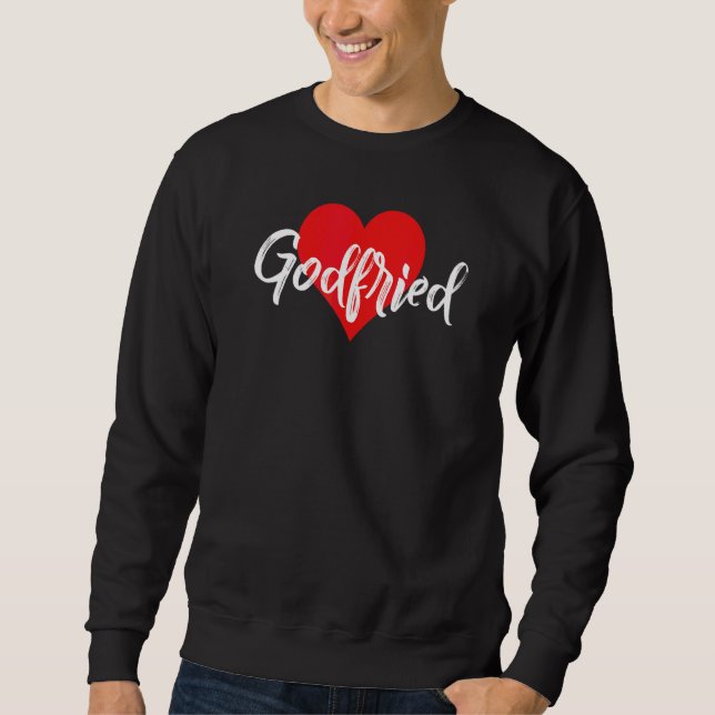 Sweatshirt J'aime Godfried prénom d'amour cœur (Devant)