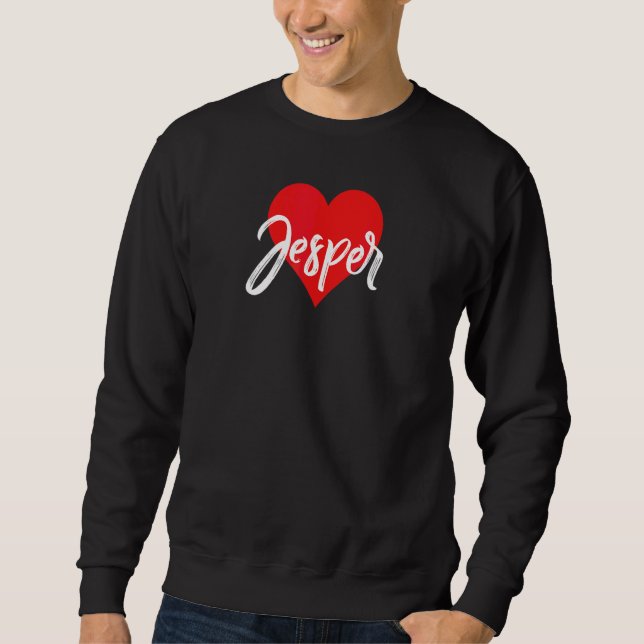 Sweatshirt J'aime Jesper prénom  Amour cœur (Devant)