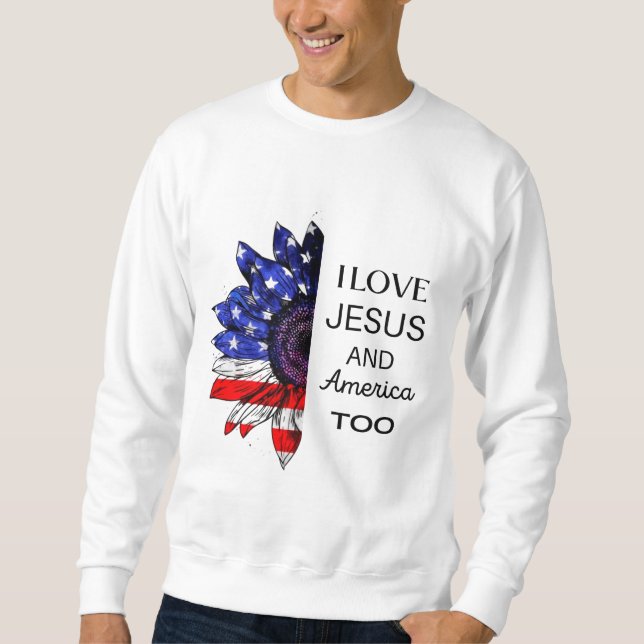 Sweatshirt J'aime Jésus et l'Amérique aussi (Devant)