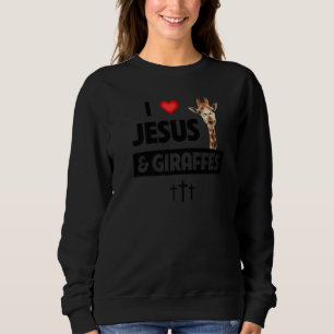 Sweatshirt J'aime Jésus et les girafes Croix chrétienne Safar