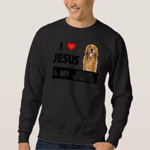 Sweatshirt J'Aime Jésus Et Mon Golden Retriever Chien Maman P