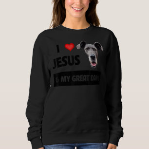 Sweatshirt J'Aime Jésus Et Mon Grand Chien Danse Maman Et Pap