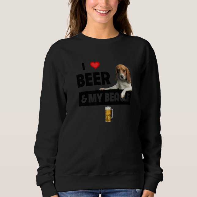 Sweatshirt J'Aime La Bière Et Mon Beagle Maman Papa Chasse Ch (Devant)