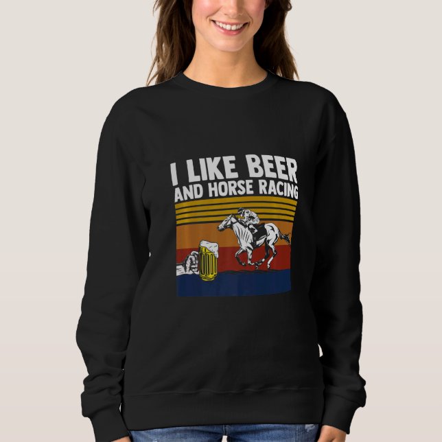 Sweatshirt J'Aime La Course À Cheval Et La Vêtements De Cours (Devant)