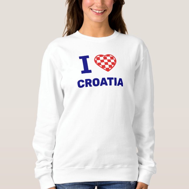 Sweatshirt J'aime la Croatie (Devant)