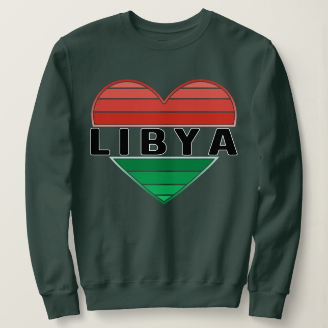 Sweatshirt J'aime la Libye, le coeur libyen (Design devant)