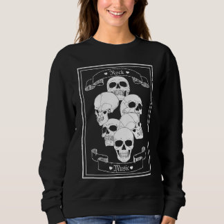 Sweatshirt J'aime la musique rock crânes gothiques femmes noi