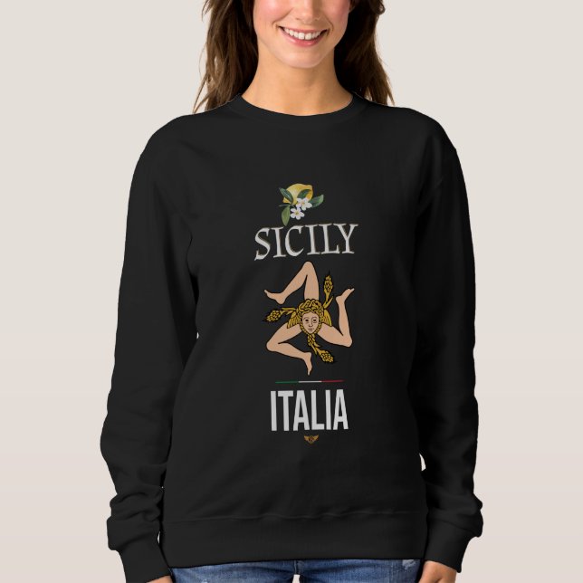 Sweatshirt J'aime la Sicile, Sicile Italie Illustration Graph (Devant)