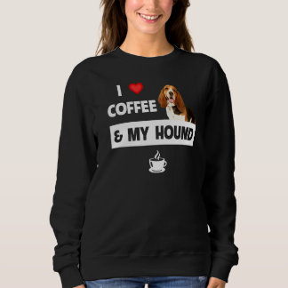 Sweatshirt J'Aime Le Café Et Mon Basset Hound Chien Maman Pap