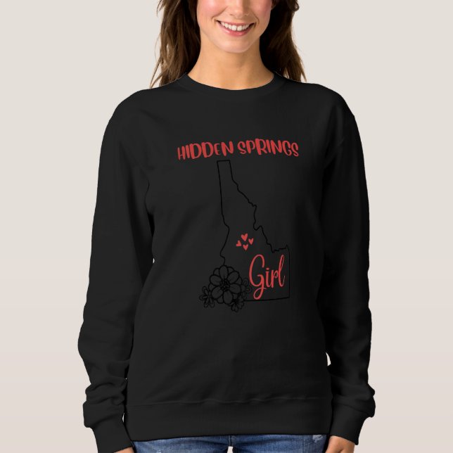 Sweatshirt J'aime le contour de fleur de l'État de l'Idaho Hi (Devant)