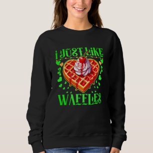 Sweatshirt j'aime le design des gaufres pour les amoureux