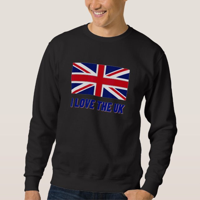 Sweatshirt J'Aime Le Drapeau De L'Union Jack Britannique (Devant)