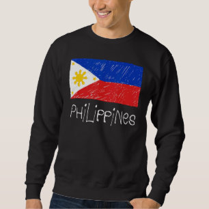 Sweatshirt J'aime le drapeau philippin des Philippines Patri
