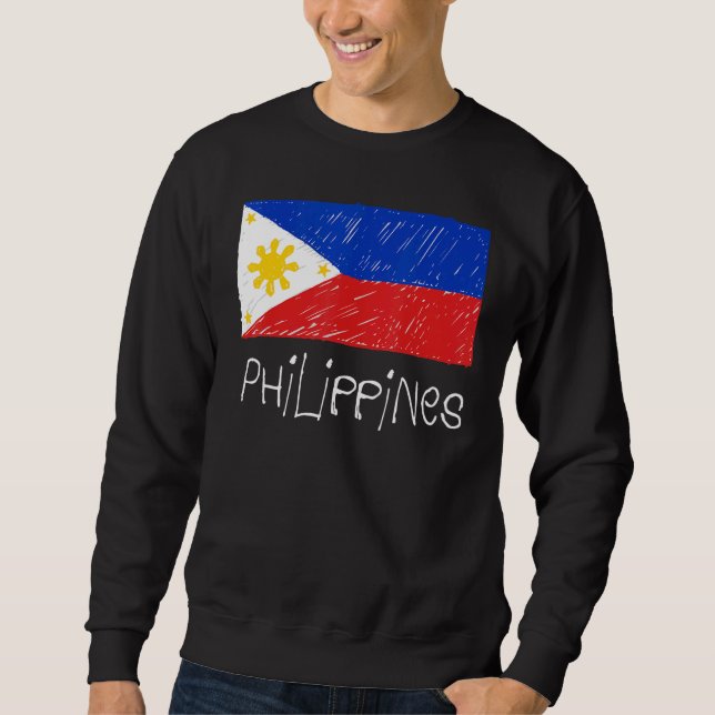 Sweatshirt J'aime le drapeau philippin des Philippines Patri  (Devant)