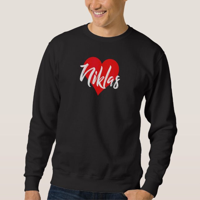 Sweatshirt J'aime le prénom Niklas Amour Cœur (Devant)