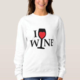 Sweatshirt J'aime le vin au coeur rouge